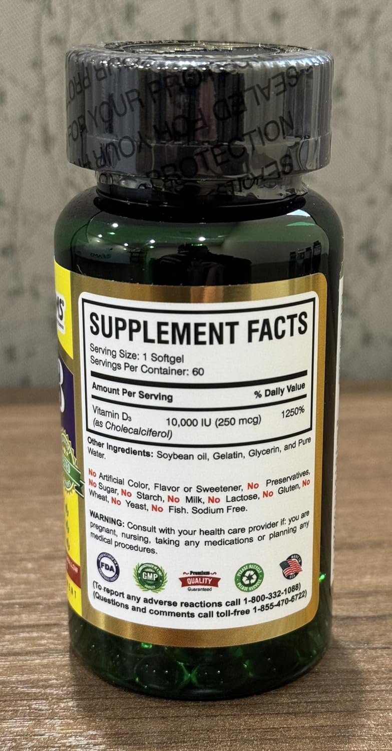 Xtra D3 Vitamina D3 10.000 IU (250 mcg) – 60 Cápsulas Blandas