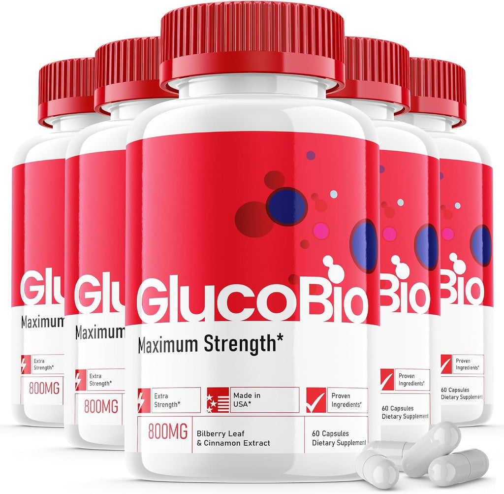 Glucobio Cápsulas (5 Paquetes) - Suplemento Nutricional de Gluco Bio, 300 Cápsulas