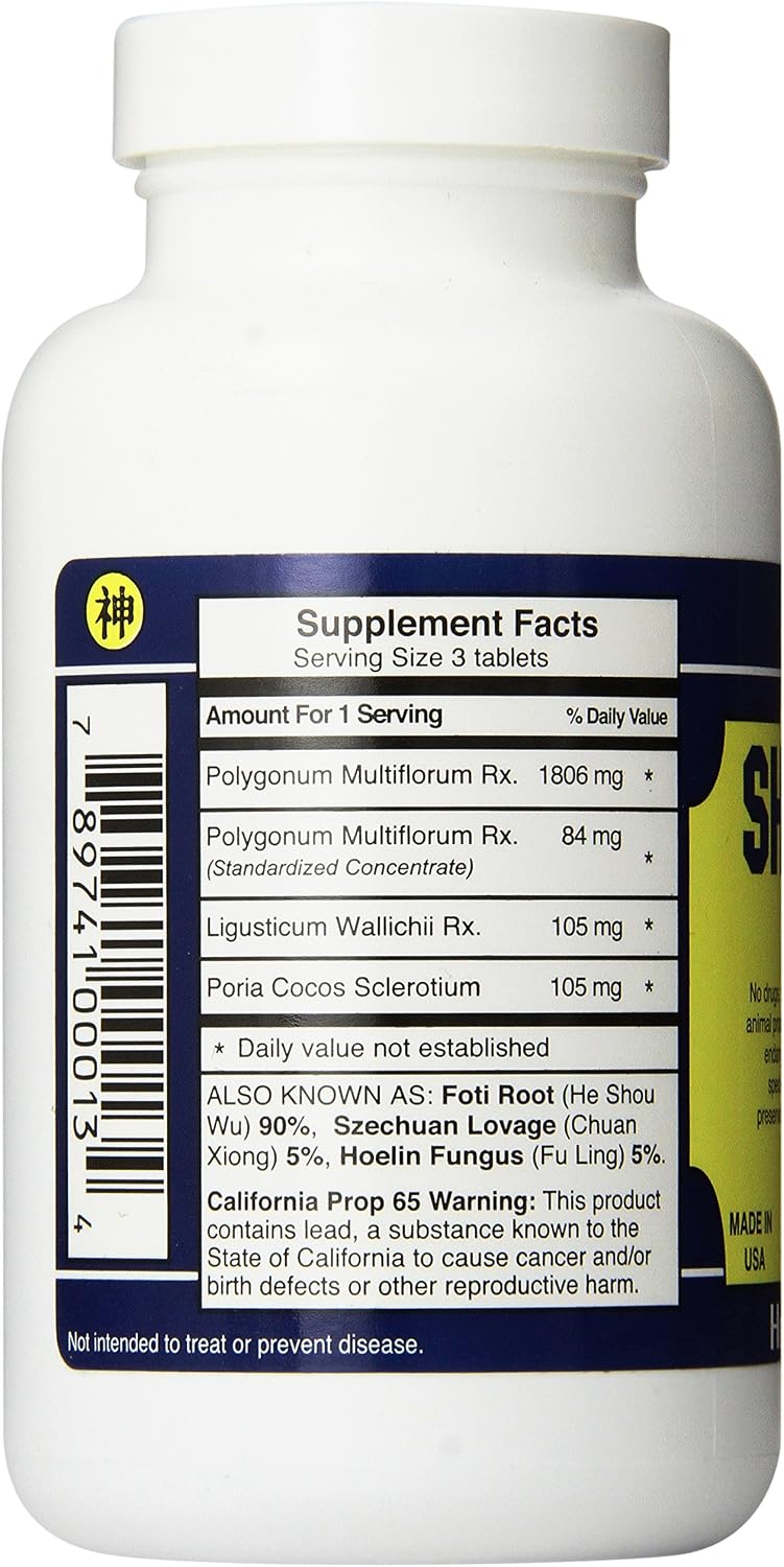 Dr. Shen's Shou Wu Pill (200 Tablets - Suministro para un Mes)