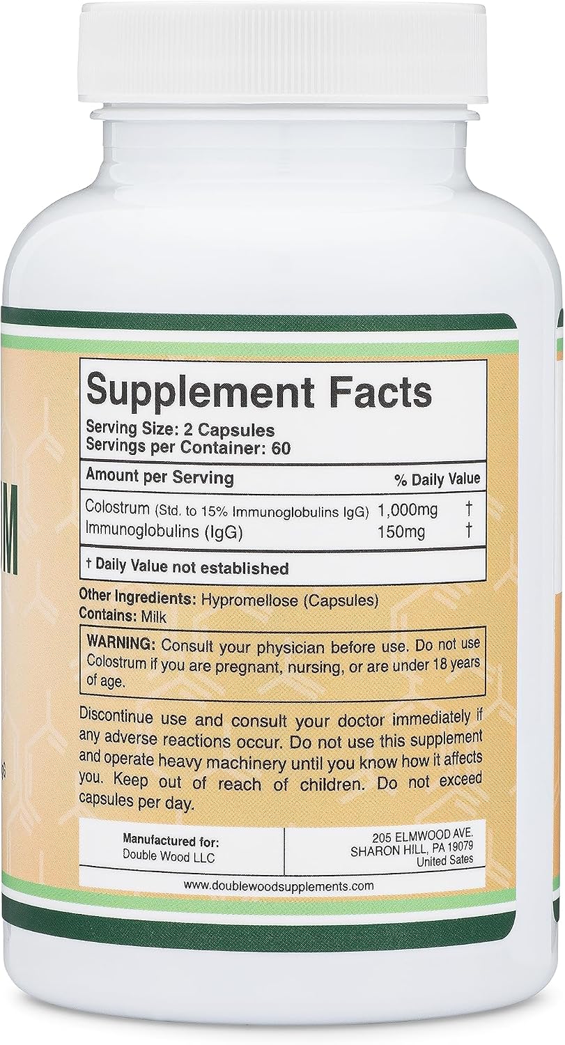 Suplemento de Calostro Bovino, 120 Cápsulas, 1.000 mg por Porción