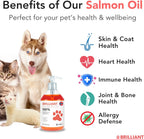Brilliant Norwegian Salmon Oil for Dogs, Cats, Horse, Ferret - Pure Omega 3, 6 & 9 - 2x500 ml