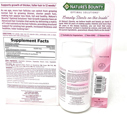 Nature's Bounty Suplemento para el Cabello – La biotina contribuye al mantenimiento del cabello en condiciones – Image 3