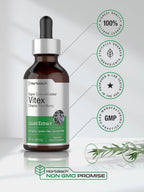 Extracto Líquido de Vitex (Baya de Casto) de Horbäach | 60 ml | Tintura Superconcentrada Sin Alcohol | Complemento Alimenticio Vegetariano, No-GMO, Sin Gluten