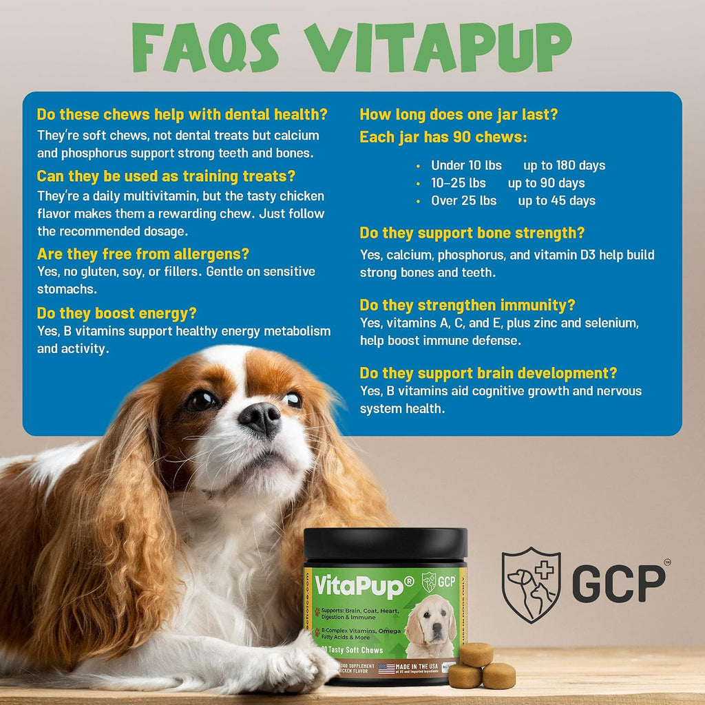 Guardian’s Choice Multivitamínicos para Cachorros - 90 Masticables Suaves Sabor Pollo