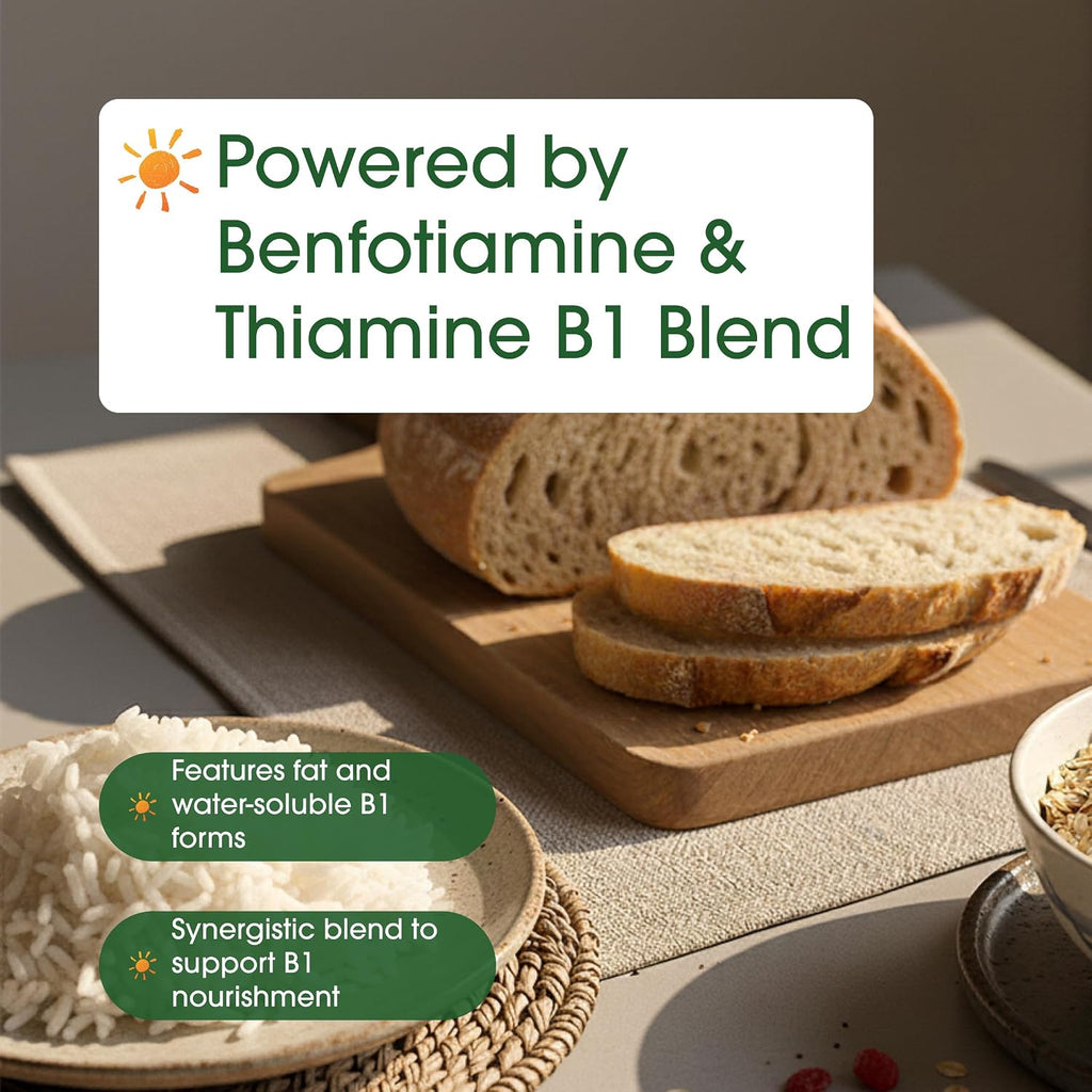 NatureBell Benfotiamina con Tiamina - 240 Cápsulas Vegetarianas - 300mg Benfotiamina y 100mg Tiamina - Complejo de Vitamina B1