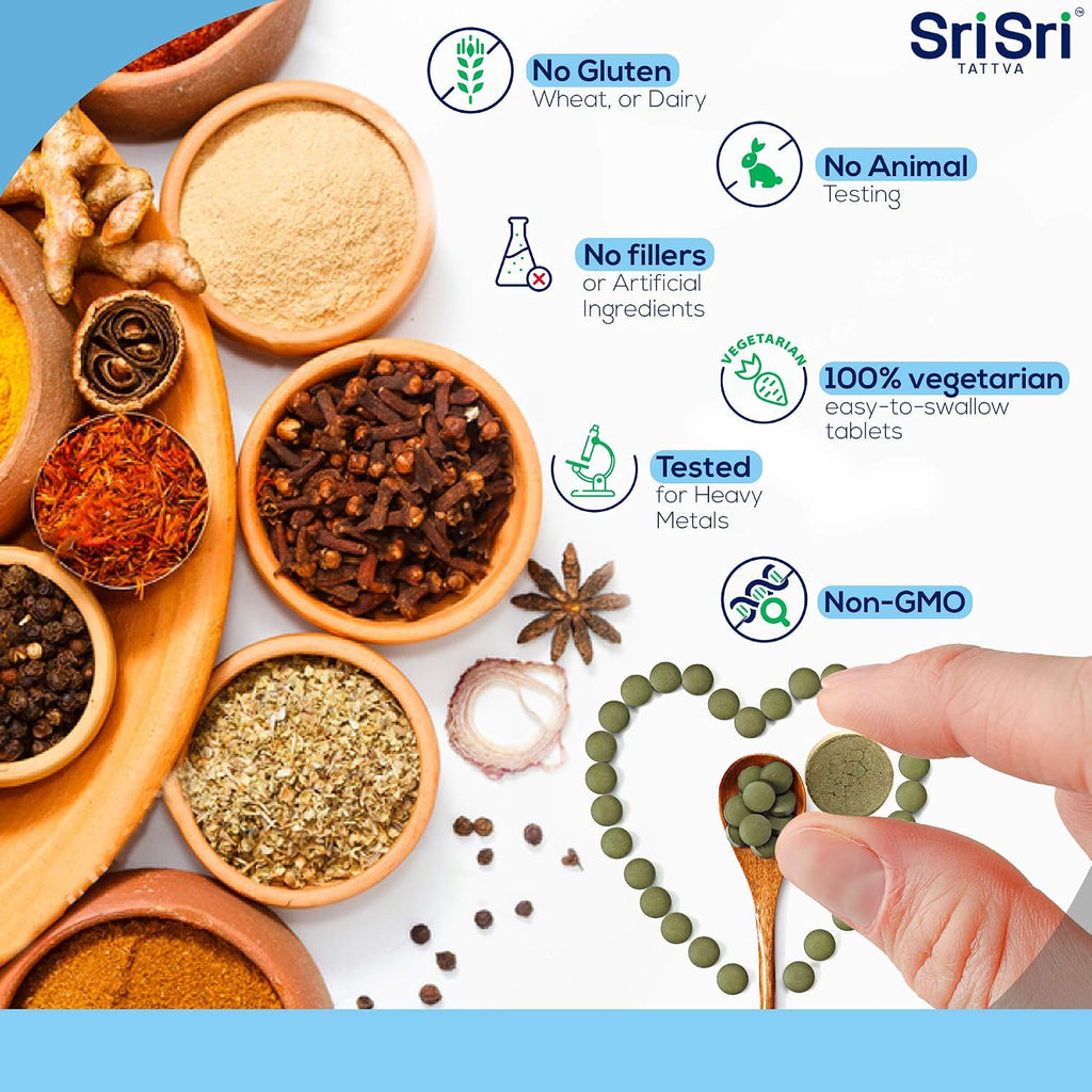 SRI SRI TATTVA Kabasura Kudineer - Suplemento Herbal para la Inmunidad (60 Comprimidos)