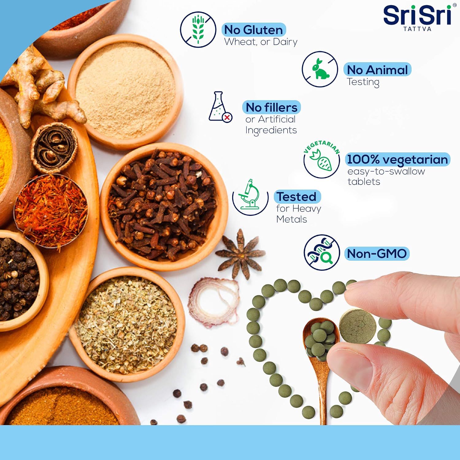 SRI SRI TATTVA Kabasura Kudineer - Suplemento Herbal para la Inmunidad (60 Comprimidos)