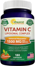 aSquared Nutrition Complejo Liposomal de Vitamina C - 1500mg - 180 Cápsulas - Alta Absorción - 90 Dosis