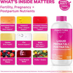 Pink Stork Liquid Prenatal Vitamins for Women – Berry, 64 Servings