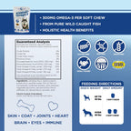 Vital Planet - Alaskan Omega-3 Masticables para Perros, Aceite de Pescado Salvaje de Alaska – 30 Masticables Sabor Hickory
