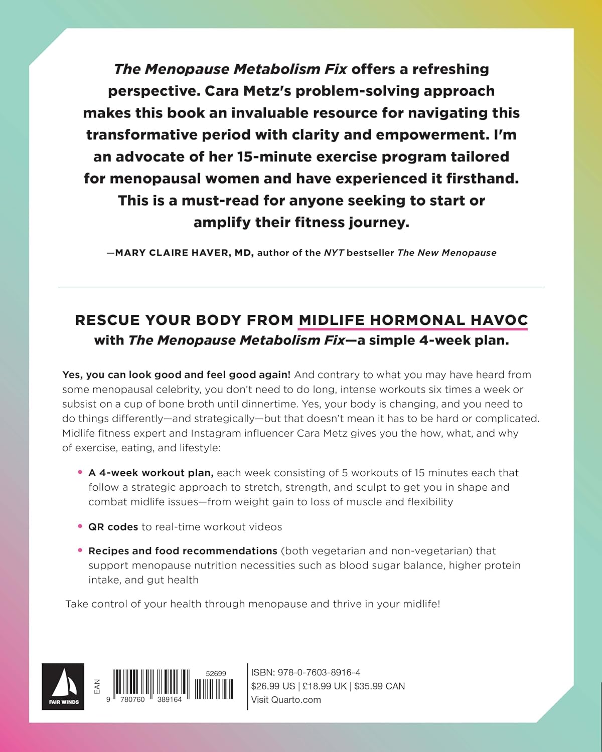 The Menopause Metabolism Fix: The Over-40 Woman’s 4-Week Program to Recover Your Strong, Sexy (and Sane) Self in 15 Minutes a Day