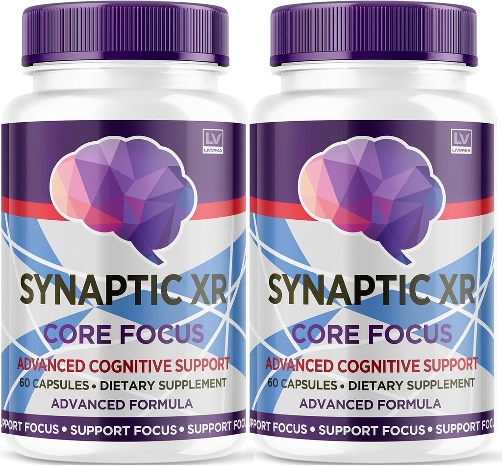 (2 Pack) Synaptic XR Cápsulas, SynapticXR, Synaptic XR Core Focus, Synaptic XR Brain Caps, Synaptic XR Advanced Formula 120 Cápsulas para 2 Meses