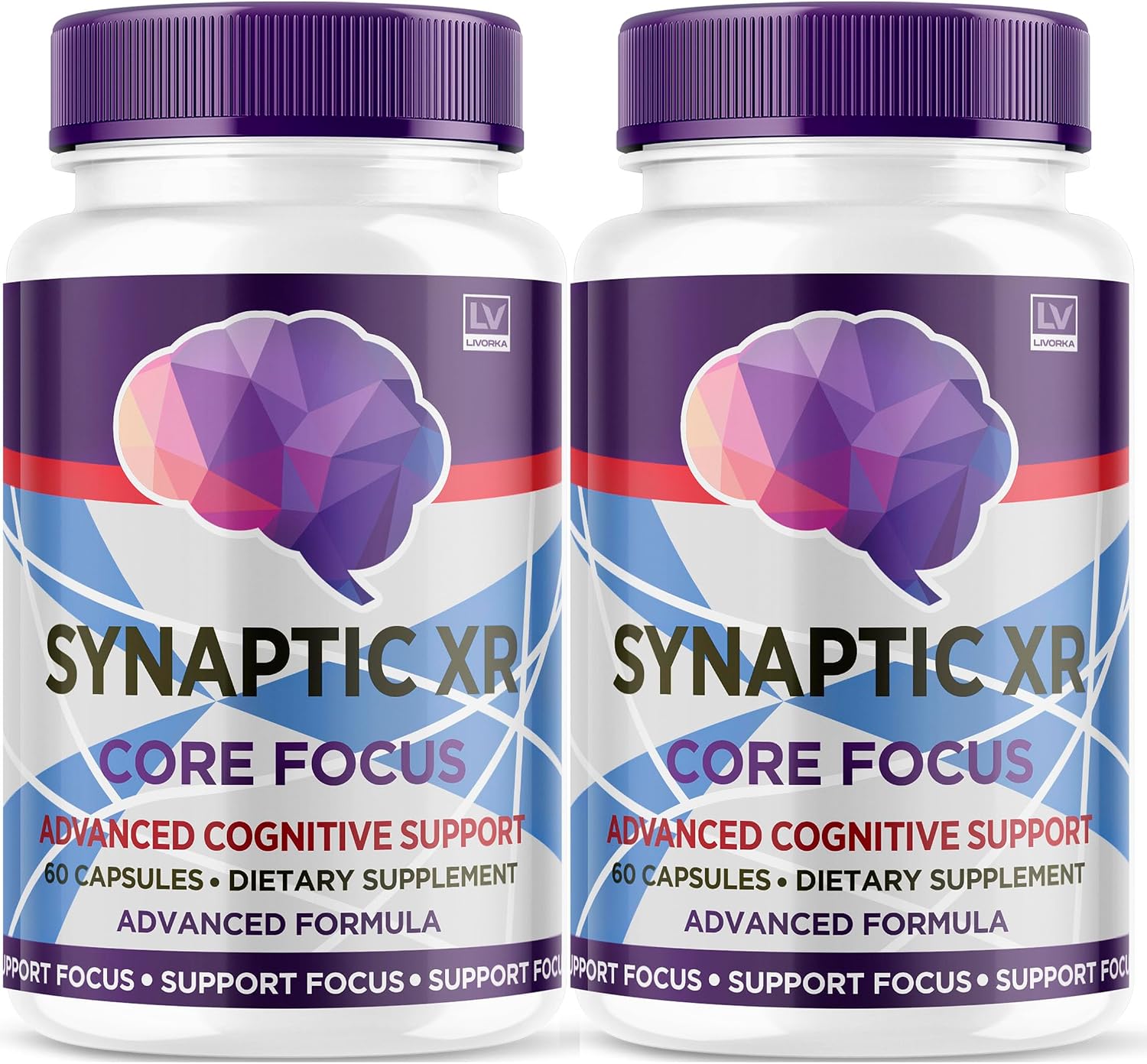(2 Pack) Synaptic XR Cápsulas, SynapticXR, Synaptic XR Core Focus, Synaptic XR Brain Caps, Synaptic XR Advanced Formula 120 Cápsulas para 2 Meses
