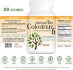 Immune-Tree Calostro Bovino Puro (Alimentado con Pasto) | Alto contenido de IgG para el apoyo inmunitario y la salud intestinal | 90 Cápsulas | 30 Porciones