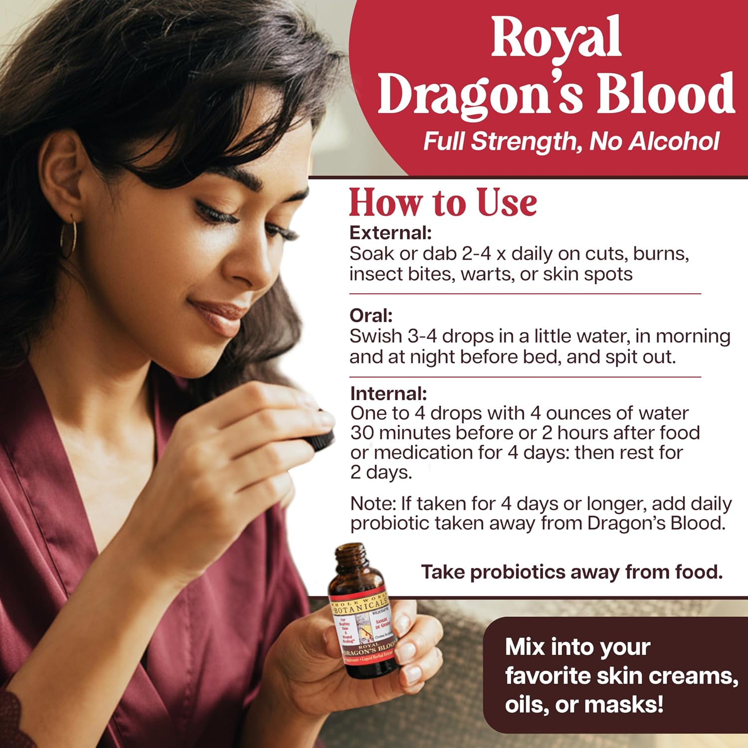 Whole World Botanicals Royal Dragon's Blood – Extracto Líquido 1 oz – Suplemento Herbal