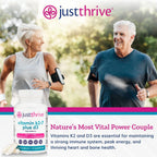 Just Thrive Vitamina K2 MK-7 Más D3 - Suplemento para la Inmunidad, Corazón y Huesos, 60 Cápsulas Vegetales