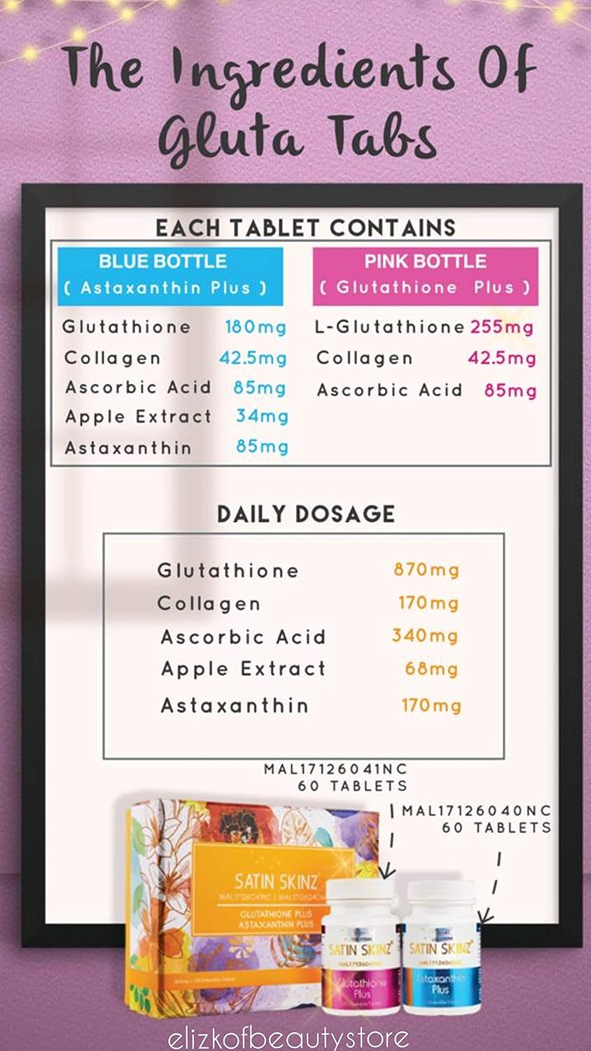 Satin Skinz Glutathione Plus and Astaxanthin Plus