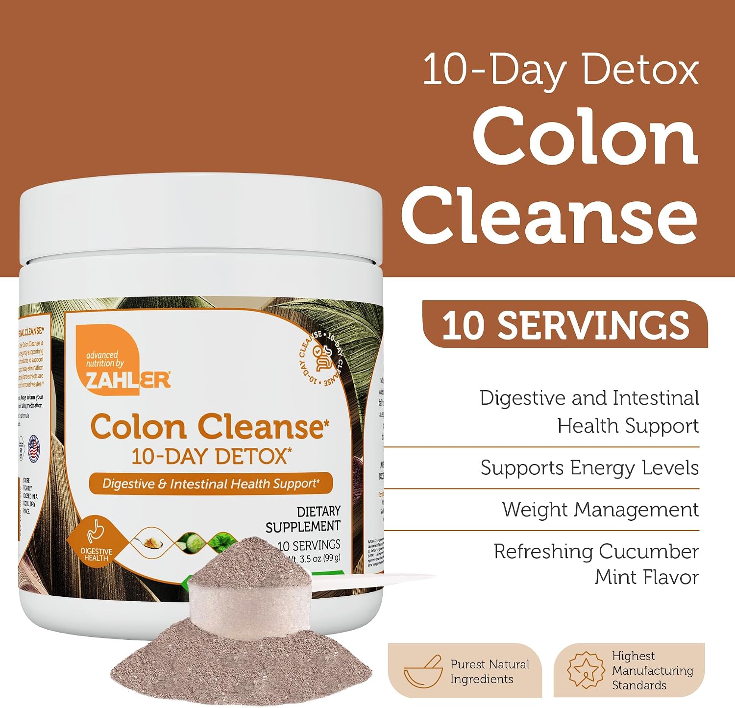 Zahler Colon Cleanse 10 Días - Menta y Pepino - 99 g