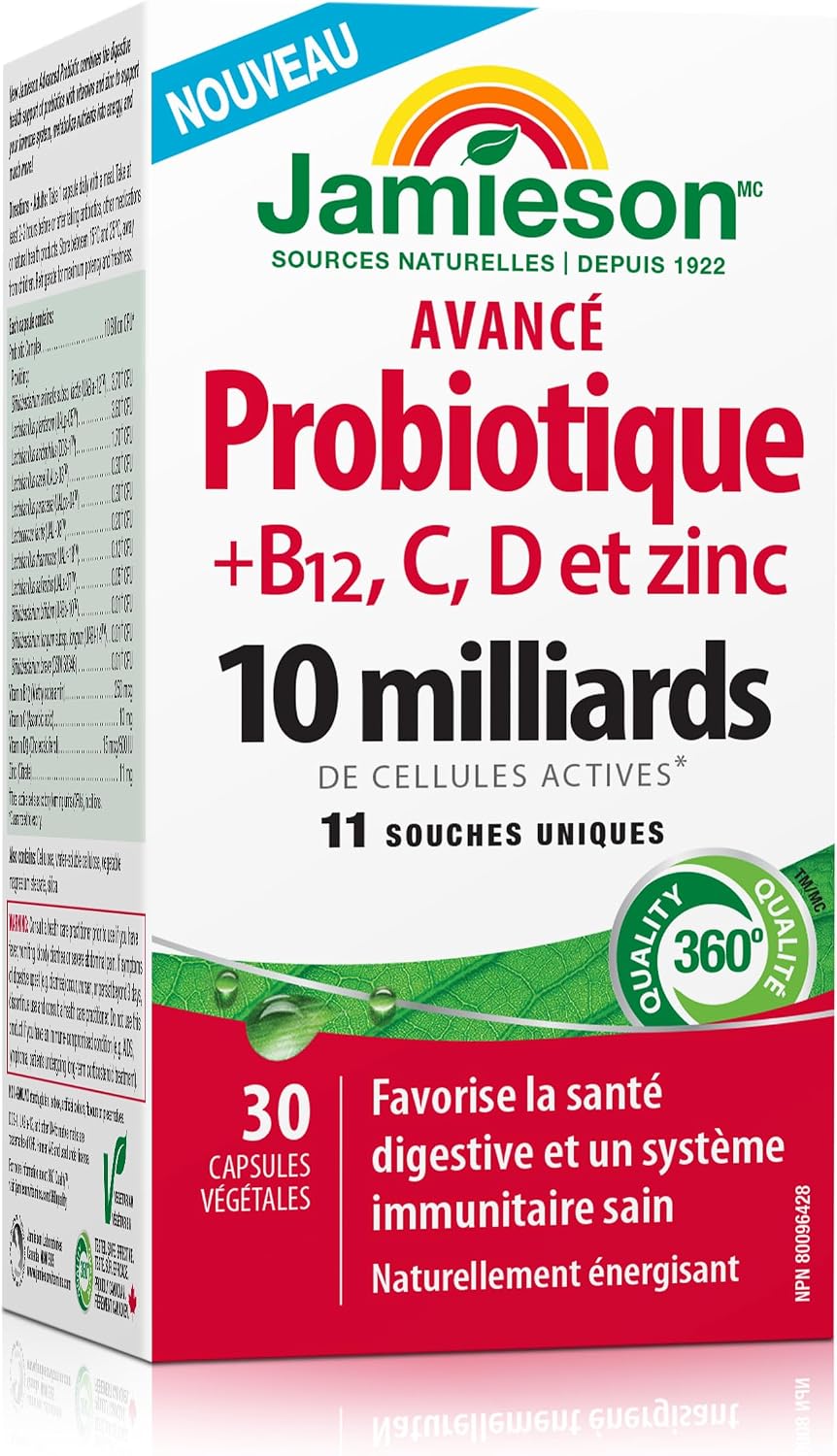 Probiótico Avanzado con Vitaminas B12, C, D y Zinc