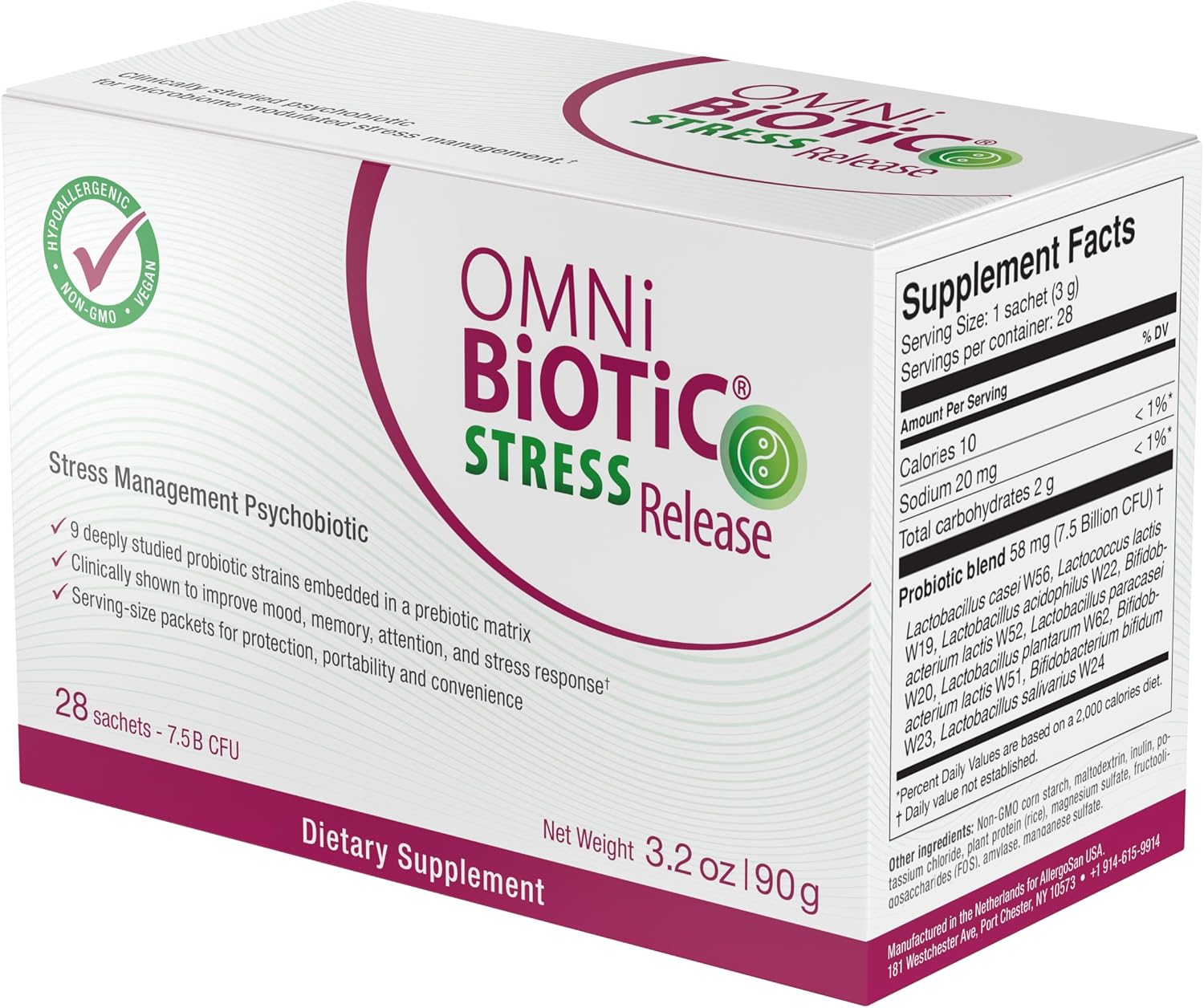 OMNi BiOTiC Stress Release - Probiótico para el Manejo del Estrés y el Eje Intestino-Cerebro - 28 Sobres