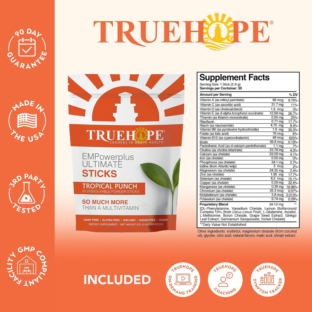 Truehope Multivitamínico Nootropic con Inositol - EMPowerplus Ultimate Sticks - 30 sticks (Tropical)