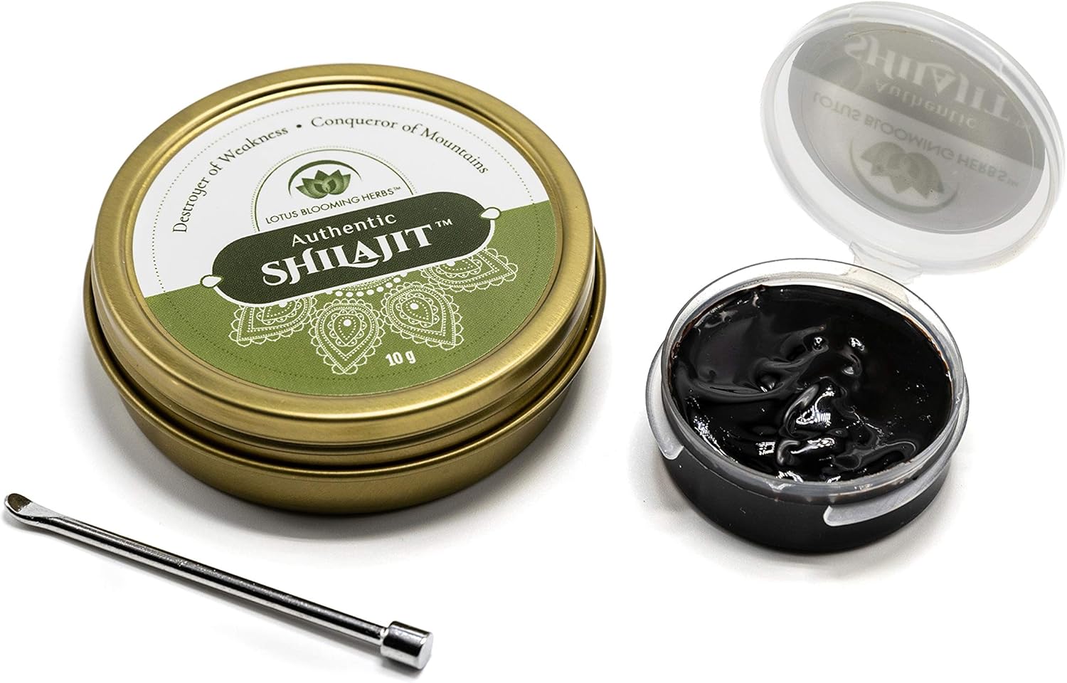Auténtico Shilajit – Resina Pura de Grado Oro del Himalaya con Ácido Fúlvico y Minerales Traza | Lotus Blooming Herbs | 10 Gramos
