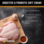 Team Dog Probióticos para Perros - Masticables Digestivos con Enzimas - 120 unidades