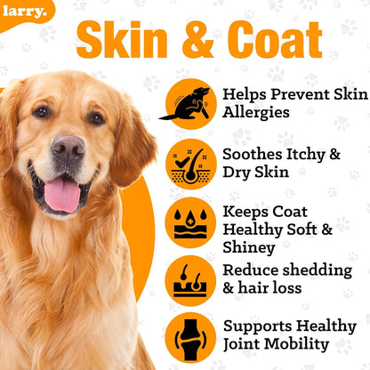 Aceite de Salmón para Perros – Piel y Pelaje | Larry | 120 Masticables Blandos