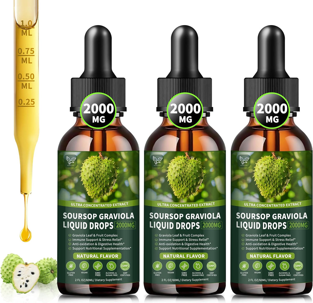 Gotas Líquidas de Graviola Orgánica 2000mg con Vitamina C
