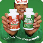 Feel Great Fruit and Vegetable Supplements - 20+ Super Reds & Greens, 180 Comprimidos (2 Envases de 90)