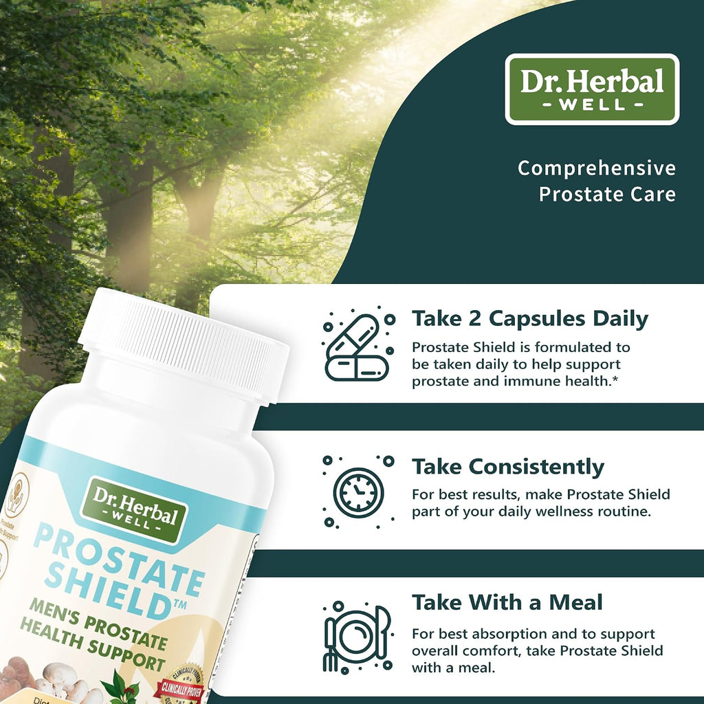 Prostate Shield – Apoyo Prostático 100% Natural, Sin Vitaminas ni Minerales Añadidos