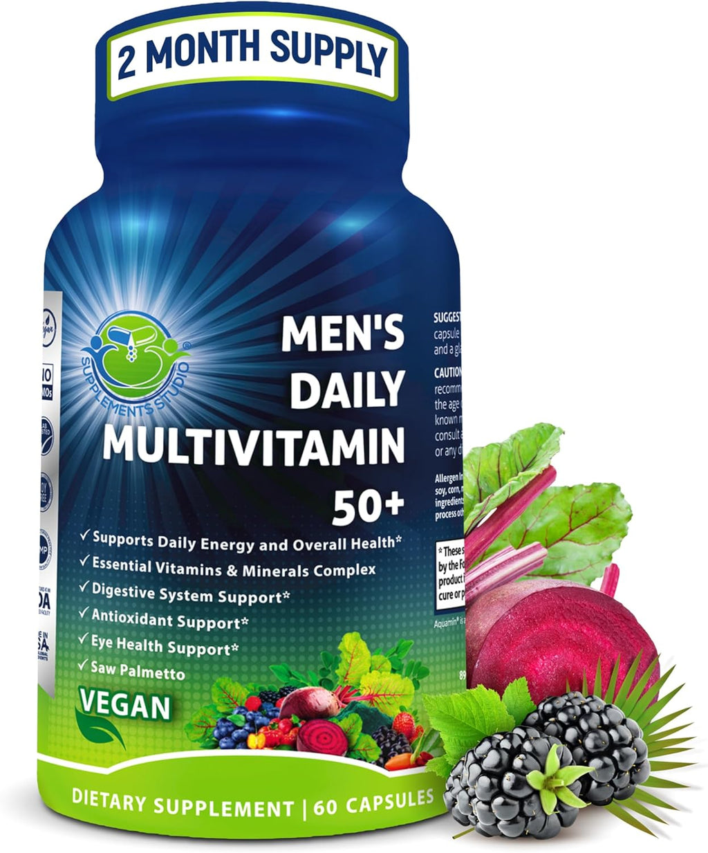 Women's Daily Multivitamin with Iron - Vegan Methylated Multivitamin for Women with Biotin, Organic Superfoods, Probiotics, B-Complex - Energy, Gut & Optimal Health Support – Easy to Swallow Capsules