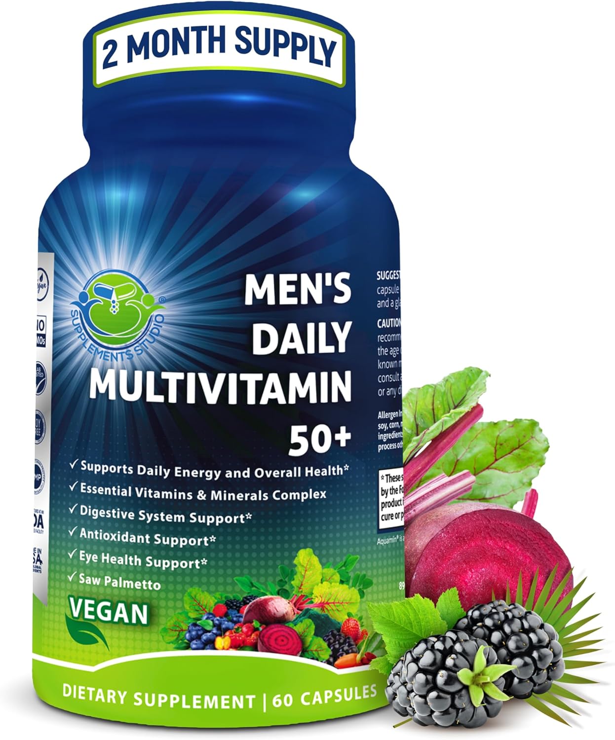 Women's Daily Multivitamin with Iron - Vegan Methylated Multivitamin for Women with Biotin, Organic Superfoods, Probiotics, B-Complex - Energy, Gut & Optimal Health Support – Easy to Swallow Capsules