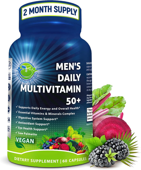 Men's Daily Multivitamin 50 Plus - Multivitamínico Vegano para Hombres 50+