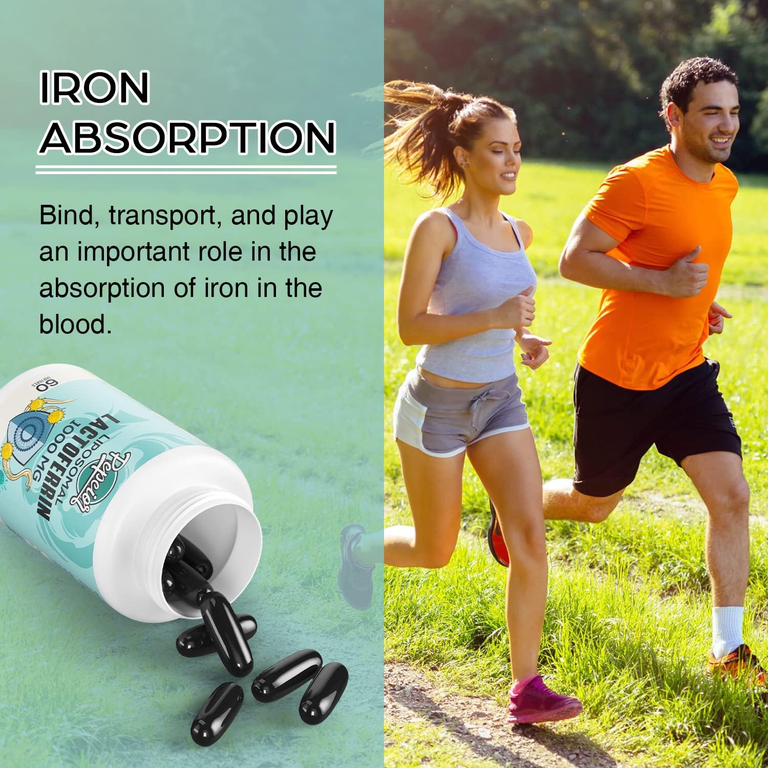 Pepeior Lactoferrina Bovina Liposomal 1000 mg - 60 Cápsulas Blandas