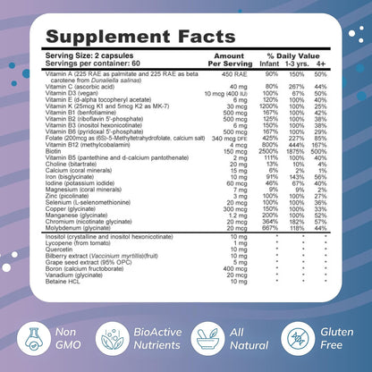 Super Mini-Multi - Multivitamínico infantil con metilfolato y vitamina B12 (120 cápsulas) – Image 2