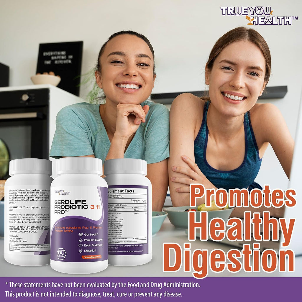 Gerdlife Probiotic 3 11 Pro - Probiótico para el Alivio del Reflujo Ácido, 11 Cepas Premium, Salud Digestiva