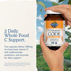 Garden of Life Vitamin Code Raw Vitamin C - 120 Cápsulas, 500mg de Vitamina C de Alimentos Integrales con Mezcla de Frutas y Verduras y Probióticos