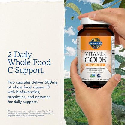 Garden of Life Vitamin Code Raw Vitamin C - – Mezcla de frutas y verduras ecológicas (500 mg): arándano, – Image 7