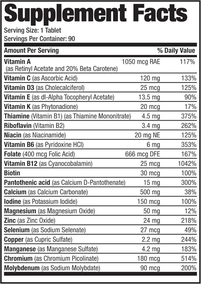 Bronson ONE Daily Women's 50+ Complete – Metabolismo energético: Vitaminas B1, B2, B3, B5, B6, B12 y biotina. – Image 6