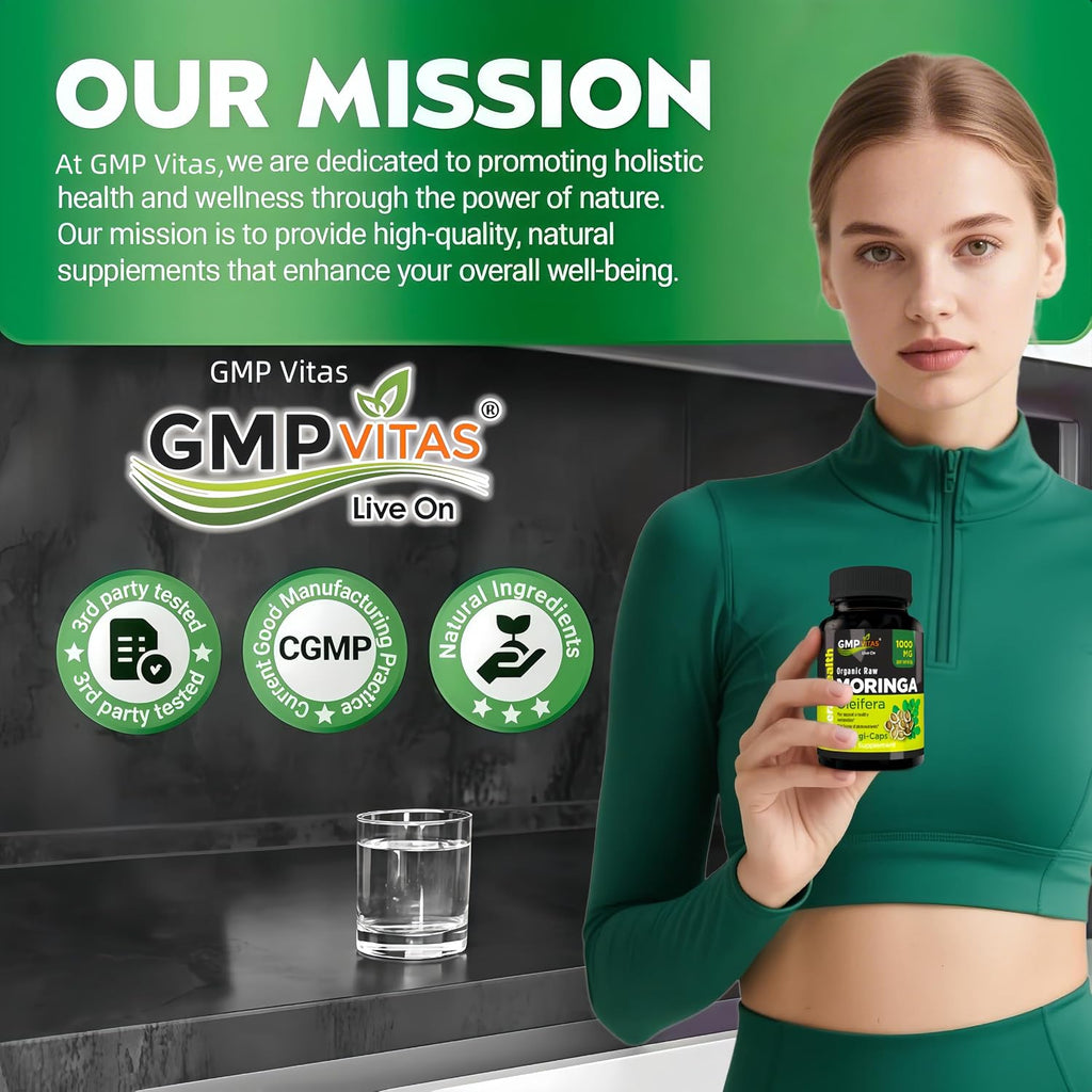 Cápsulas de Moringa Orgánica 1000mg - Suplemento Puro de Hoja de Moringa