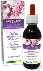 Naturalma PAU d'arco o Lapacho (Tabebuia avellanedae o Tecoma curialis) corteza Tintura sin Alcohol - 118 ml Extracto Líquido en Gotas - Suplemento Herbal - Vegano
