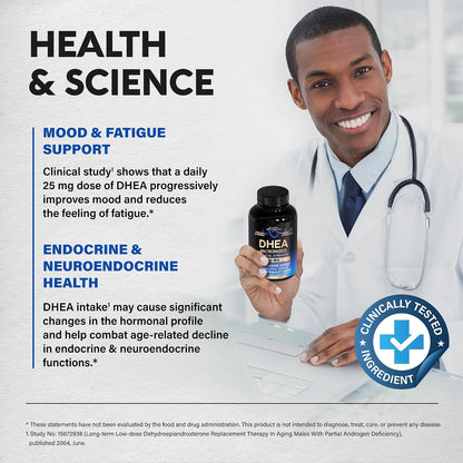 DHEA 25mg Micronizado - Suplemento Hormonal – Apoyo energético: El DHEA puede contribuir a reducir la sensación de – Image 5