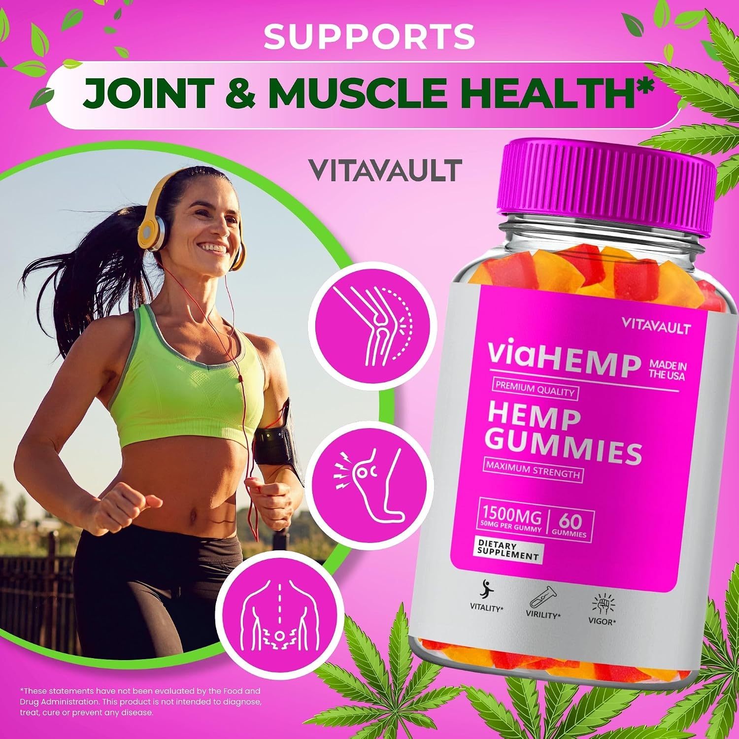 Via Hemp Gummies - Maximum Strength (60 Gominolas)