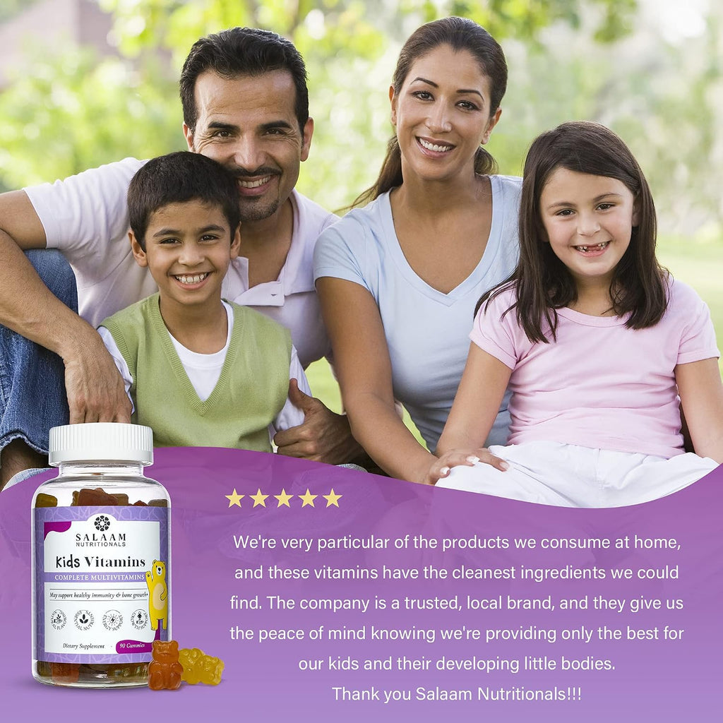 Salaam Nutritionals - Multivitaminas para Niños, Gominolas con 13 Vitaminas y Minerales Esenciales, 90 unidades
