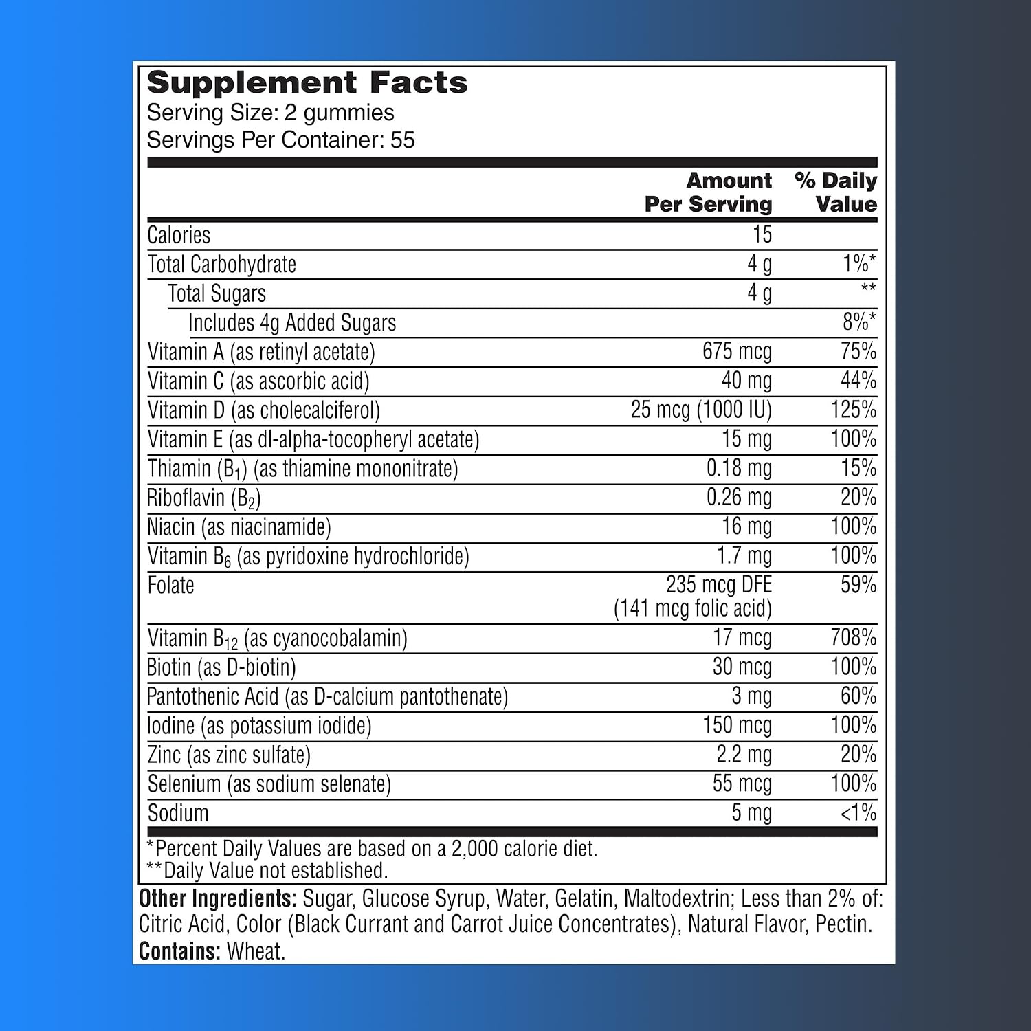 One A Day Men's 50+ Gummies, Multivitamínico Avanzado para Hombres con Apoyo Cerebral e Inmunológico, 110 Gominolas