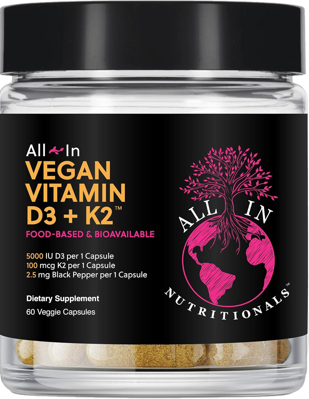 All In Nutritionals Vegan Vitamin D3 + Vitamin K2