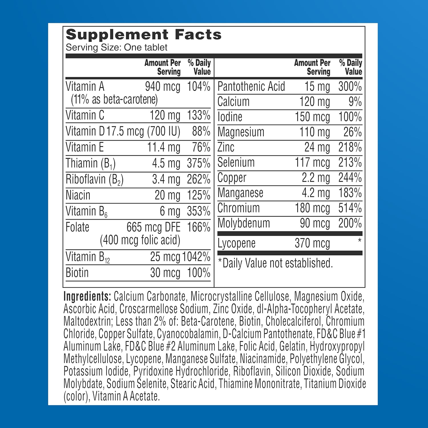 One A Day Men's 50+ Multivitamínico 100 comprimidos
