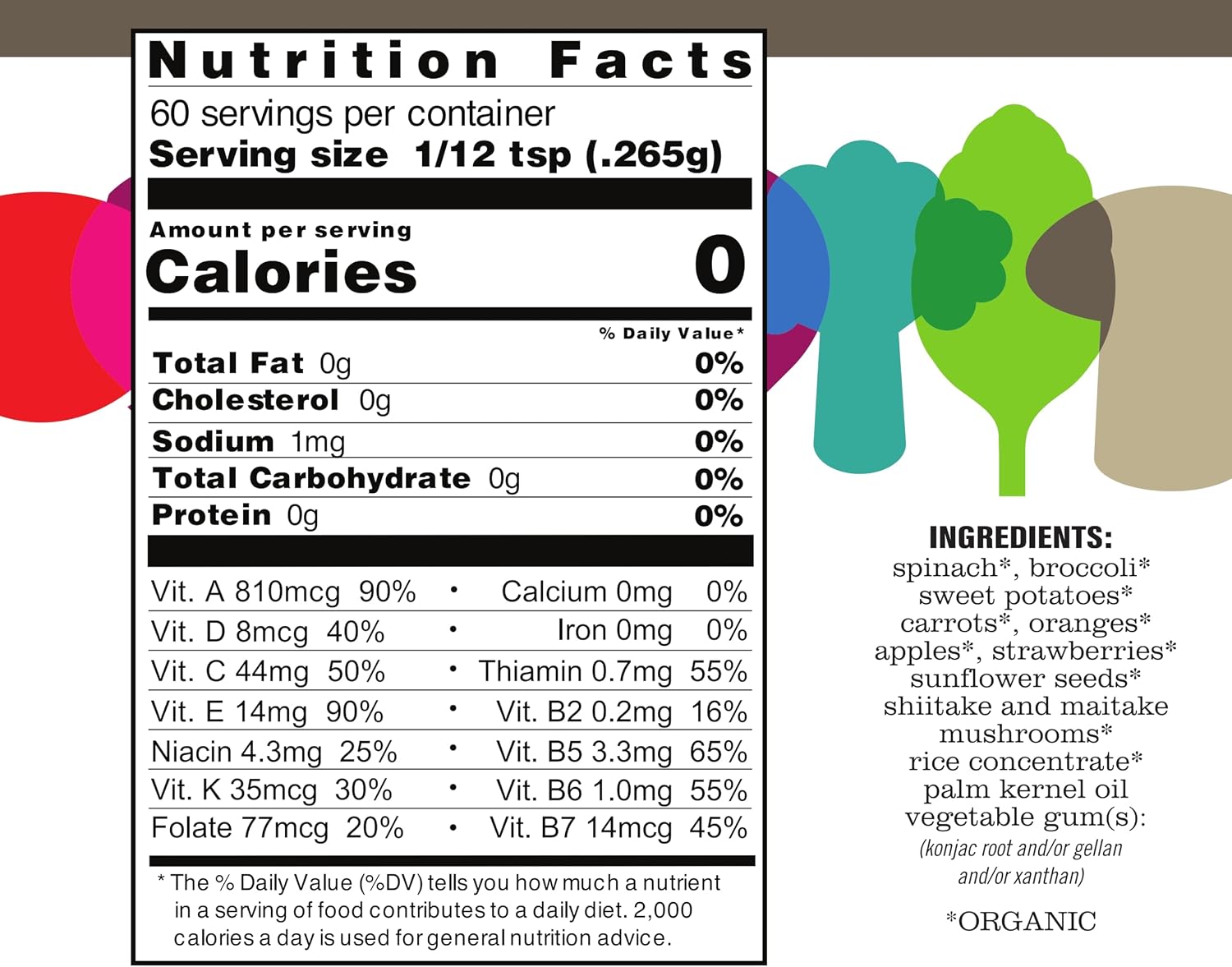 ENOF Suplemento Orgánico de Frutas y Verduras en Polvo – 10 Ingredientes Limpios, 180 Raciones