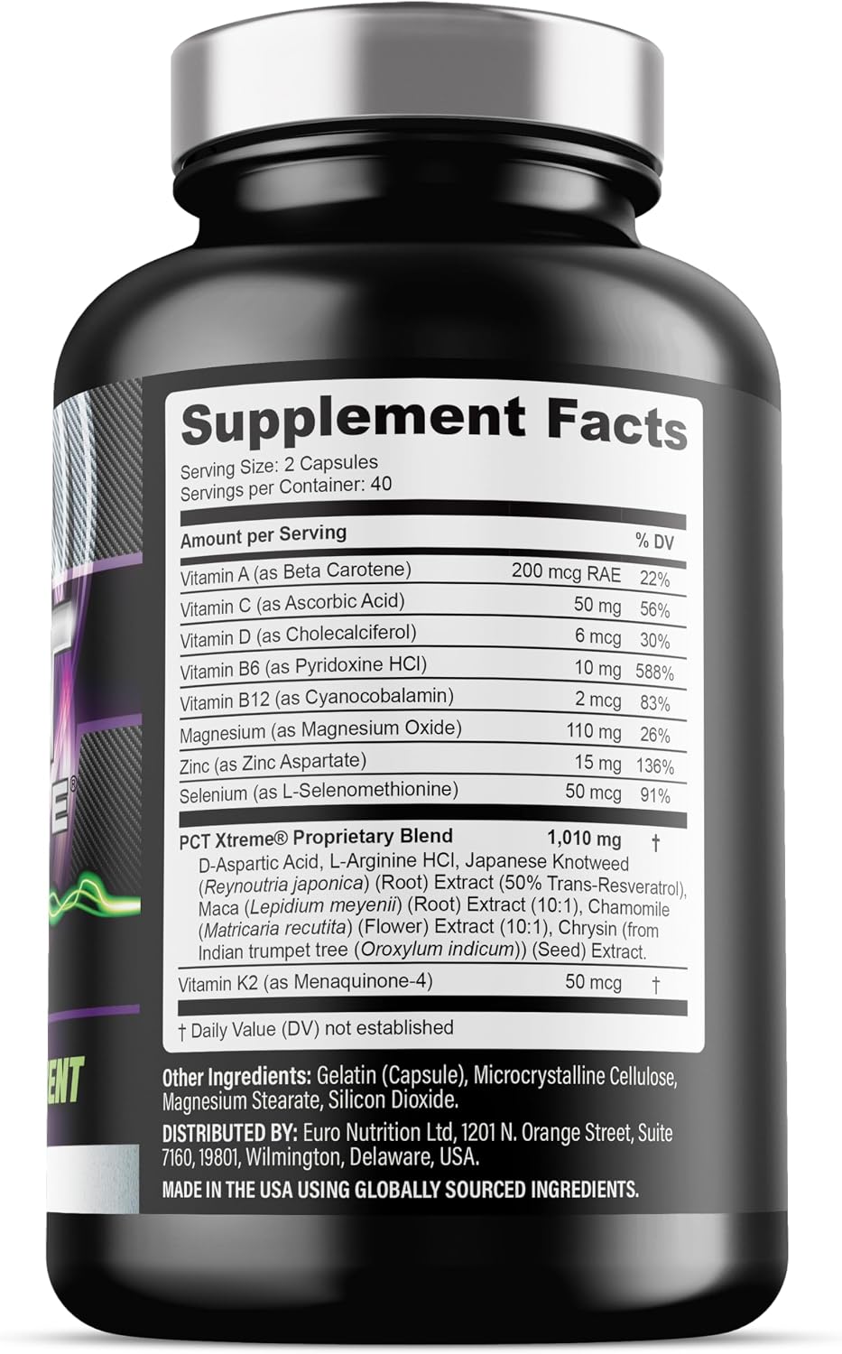 Iron Labs Nutrition PCT Xtreme - Soporte Post-Ciclo para Hombres - 30 Días (80 Cápsulas)